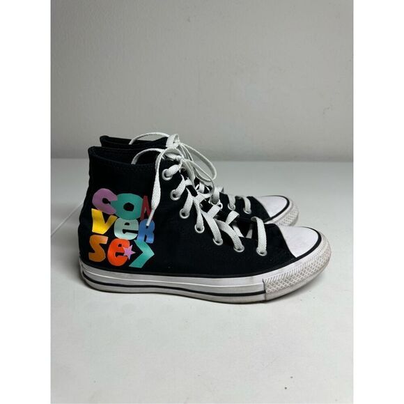 Converse Chuck Taylor All Star High Smiley Floral Black Size Women’s 7,5 172864F - Picture 1 of 10